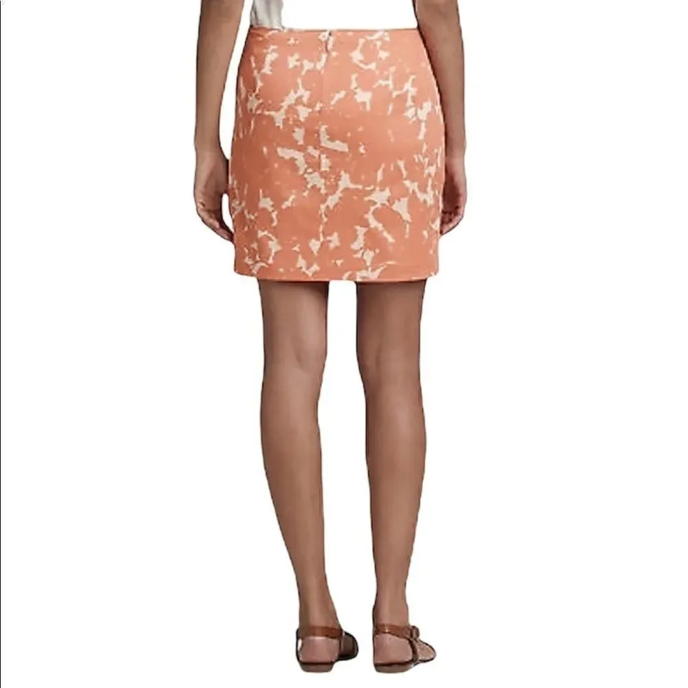 J. Crew Misted Gladiola Coral Peach Ivory Print Mini Skirt